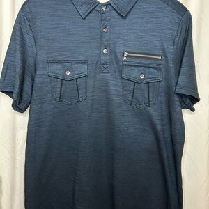 Rock & Republic Dark Blue Polo with Zipper Pocket